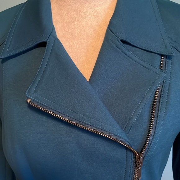 INC Moto Blazer Med with bronze zipper detail. - Picture 3 of 7